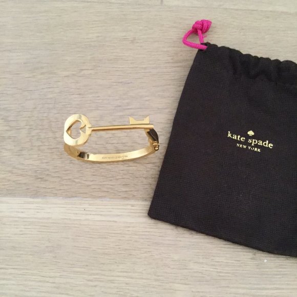 kate spade Jewelry - Gold Kate Spade Charming Key Bangle Bracelet